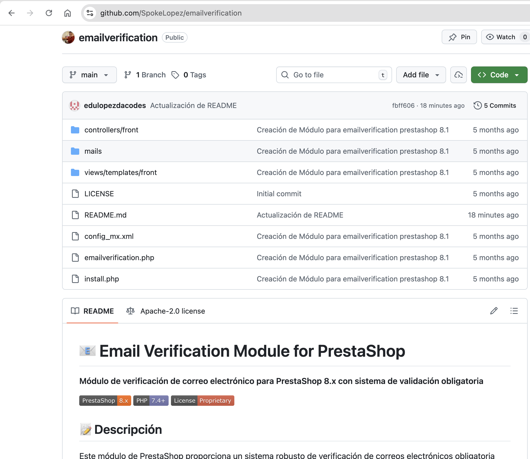 Email Verification PrestaShop